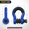 image:imageNilight 2 Pack 34 DRing Separate Shackle 45000 Lbs Break Strength  Includes 78 Lock Pin Isolators and Washers Off Road Recovery for Tow Strap Winch Truck Vehicle BlackBlue 34 wAntiTheft Shackle