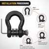 image:imageNilight 2 Pack 34 DRing Separate Shackle 45000 Lbs Break Strength  Includes 78 Lock Pin Isolators and Washers Off Road Recovery for Tow Strap Winch Truck Vehicle BlackBlack 34 wAntiTheft Shackle