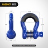 image:imageNilight 2 Pack 34 DRing Separate Shackle 45000 Lbs Break Strength  Includes 78 Lock Pin Isolators and Washers Off Road Recovery for Tow Strap Winch Truck Vehicle BlackBlue 34 2 Pack