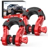 image:imageNilight 2 Pack 34 DRing Separate Shackle 45000 Lbs Break Strength  Includes 78 Lock Pin Isolators and Washers Off Road Recovery for Tow Strap Winch Truck Vehicle BlackRed 34 31 Ton 2 Pack