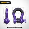 image:imageNilight 2 Pack 34 DRing Separate Shackle 45000 Lbs Break Strength  Includes 78 Lock Pin Isolators and Washers Off Road Recovery for Tow Strap Winch Truck Vehicle BlackPurple 34 2 Pack