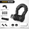 image:imageNilight 2 Pack 34 DRing Separate Shackle 45000 Lbs Break Strength  Includes 78 Lock Pin Isolators and Washers Off Road Recovery for Tow Strap Winch Truck Vehicle BlackBlack 34 wAntiTheft Shackle
