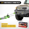 image:imageNilight 2 Pack 34 DRing Separate Shackle 45000 Lbs Break Strength  Includes 78 Lock Pin Isolators and Washers Off Road Recovery for Tow Strap Winch Truck Vehicle BlackGreen 34 wTowing Pulley 2 Pack