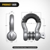 image:imageNilight 2 Pack 34 DRing Separate Shackle 45000 Lbs Break Strength  Includes 78 Lock Pin Isolators and Washers Off Road Recovery for Tow Strap Winch Truck Vehicle BlackGray 34 2 Pack