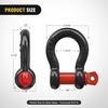 image:imageNilight 2 Pack 34 DRing Separate Shackle 45000 Lbs Break Strength  Includes 78 Lock Pin Isolators and Washers Off Road Recovery for Tow Strap Winch Truck Vehicle BlackBlack Red 12 2 Pack