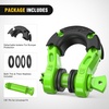 image:imageNilight 2 Pack 34 DRing Separate Shackle 45000 Lbs Break Strength  Includes 78 Lock Pin Isolators and Washers Off Road Recovery for Tow Strap Winch Truck Vehicle BlackGreen 34 31 Ton 2 Pack