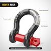 image:imageNilight 2 Pack 34 DRing Separate Shackle 45000 Lbs Break Strength  Includes 78 Lock Pin Isolators and Washers Off Road Recovery for Tow Strap Winch Truck Vehicle BlackBlack Red 12 4 Pack