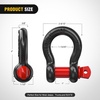 image:imageNilight 2 Pack 34 DRing Separate Shackle 45000 Lbs Break Strength  Includes 78 Lock Pin Isolators and Washers Off Road Recovery for Tow Strap Winch Truck Vehicle BlackBlack Red 58 4 Pack