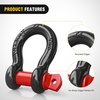 image:imageNilight 2 Pack 34 DRing Separate Shackle 45000 Lbs Break Strength  Includes 78 Lock Pin Isolators and Washers Off Road Recovery for Tow Strap Winch Truck Vehicle BlackBlack Red 58 2 Pack