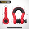 image:imageNilight 2 Pack 34 DRing Separate Shackle 45000 Lbs Break Strength  Includes 78 Lock Pin Isolators and Washers Off Road Recovery for Tow Strap Winch Truck Vehicle BlackRed 34 wAntiTheft Shackle