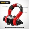 image:imageNilight 2 Pack 34 DRing Separate Shackle 45000 Lbs Break Strength  Includes 78 Lock Pin Isolators and Washers Off Road Recovery for Tow Strap Winch Truck Vehicle BlackRed 34 wTowing Pulley 2 Pack