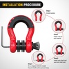 image:imageNilight 2 Pack 34 DRing Separate Shackle 45000 Lbs Break Strength  Includes 78 Lock Pin Isolators and Washers Off Road Recovery for Tow Strap Winch Truck Vehicle BlackRed 34 wAntiTheft Shackle