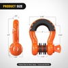 image:imageNilight 2 Pack 34 DRing Separate Shackle 45000 Lbs Break Strength  Includes 78 Lock Pin Isolators and Washers Off Road Recovery for Tow Strap Winch Truck Vehicle BlackOrange 34 2 Pack