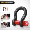 image:imageNilight 2 Pack 34 DRing Separate Shackle 45000 Lbs Break Strength  Includes 78 Lock Pin Isolators and Washers Off Road Recovery for Tow Strap Winch Truck Vehicle BlackBlack Red 58 2 Pack