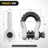 image:imageNilight 2 Pack 34 DRing Separate Shackle 45000 Lbs Break Strength  Includes 78 Lock Pin Isolators and Washers Off Road Recovery for Tow Strap Winch Truck Vehicle BlackWhite 34 wAntiTheft Shackle