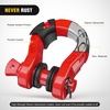 image:imageNilight 2 Pack 34 DRing Separate Shackle 45000 Lbs Break Strength  Includes 78 Lock Pin Isolators and Washers Off Road Recovery for Tow Strap Winch Truck Vehicle BlackRed 34 31 Ton 2 Pack
