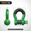 image:imageNilight 2 Pack 34 DRing Separate Shackle 45000 Lbs Break Strength  Includes 78 Lock Pin Isolators and Washers Off Road Recovery for Tow Strap Winch Truck Vehicle BlackDark Green 34 2 Pack