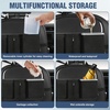 image:imageNilight Car Seat Back Organizer 2PCS Black PU Leather Universal  Cup Holder Tissue Box Removable Bucket Waterproof Multifunctional Storage Bag for Cars Vans SUVs MPVs Pickup TrucksBlack Leather wBucket1 Pc Short Szie