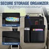 image:imageNilight Car Seat Back Organizer 2PCS Black PU Leather Universal  Cup Holder Tissue Box Removable Bucket Waterproof Multifunctional Storage Bag for Cars Vans SUVs MPVs Pickup TrucksBlack Leather2Pcs Middle Size