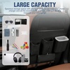 image:imageNilight Car Seat Back Organizer 2PCS Black PU Leather Universal  Cup Holder Tissue Box Removable Bucket Waterproof Multifunctional Storage Bag for Cars Vans SUVs MPVs Pickup TrucksBlack Leather wBucket1 Pc Long Size
