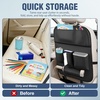 image:imageNilight Car Seat Back Organizer 2PCS Black PU Leather Universal  Cup Holder Tissue Box Removable Bucket Waterproof Multifunctional Storage Bag for Cars Vans SUVs MPVs Pickup TrucksBlack Leather wTray and Bucket1 Pc Long Size