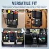 image:imageNilight Car Seat Back Organizer 2PCS Black PU Leather Universal  Cup Holder Tissue Box Removable Bucket Waterproof Multifunctional Storage Bag for Cars Vans SUVs MPVs Pickup TrucksBlack Oxford Fabric 2Pcs Middle Size