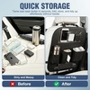 image:imageNilight Car Seat Back Organizer 2PCS Black PU Leather Universal  Cup Holder Tissue Box Removable Bucket Waterproof Multifunctional Storage Bag for Cars Vans SUVs MPVs Pickup TrucksBlack Leather wBucket2Pcs Long Size