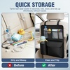 image:imageNilight Car Seat Back Organizer 2PCS Black PU Leather Universal  Cup Holder Tissue Box Removable Bucket Waterproof Multifunctional Storage Bag for Cars Vans SUVs MPVs Pickup TrucksBlack Leather1 Pc Middle Size