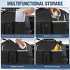 image:imageNilight Car Seat Back Organizer 2PCS Black PU Leather Universal  Cup Holder Tissue Box Removable Bucket Waterproof Multifunctional Storage Bag for Cars Vans SUVs MPVs Pickup TrucksBlack Leather wBucket2Pcs Short Szie