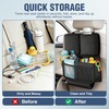 image:imageNilight Car Seat Back Organizer 2PCS Black PU Leather Universal  Cup Holder Tissue Box Removable Bucket Waterproof Multifunctional Storage Bag for Cars Vans SUVs MPVs Pickup TrucksBlack Oxford Fabric 2Pcs Middle Size