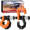 image:imageNilight 2 Pack 34 DRing Separate Shackle 45000 Lbs Break Strength  Includes 78 Lock Pin Isolators and Washers Off Road Recovery for Tow Strap Winch Truck Vehicle BlackBlack Orange 34 wSeparate Shackle