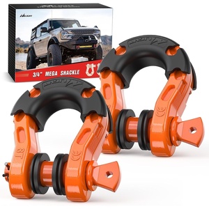image:imageNilight 2 Pack 34 DRing Separate Shackle 45000 Lbs Break Strength  Includes 78 Lock Pin Isolators and Washers Off Road Recovery for Tow Strap Winch Truck Vehicle BlackOrange 34 31 Ton 2 Pack