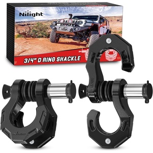 image:imageNilight 2 Pack 34 DRing Separate Shackle 45000 Lbs Break Strength  Includes 78 Lock Pin Isolators and Washers Off Road Recovery for Tow Strap Winch Truck Vehicle BlackBlack 34 wSeparate Shackle