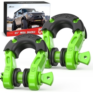 image:imageNilight 2 Pack 34 DRing Separate Shackle 45000 Lbs Break Strength  Includes 78 Lock Pin Isolators and Washers Off Road Recovery for Tow Strap Winch Truck Vehicle BlackGreen 34 31 Ton 2 Pack
