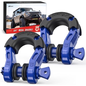 image:imageNilight 2 Pack 34 DRing Separate Shackle 45000 Lbs Break Strength  Includes 78 Lock Pin Isolators and Washers Off Road Recovery for Tow Strap Winch Truck Vehicle BlackBlue 34 31 Ton 2 Pack