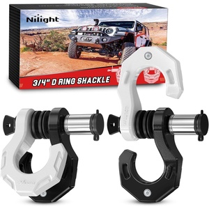 image:imageNilight 2 Pack 34 DRing Separate Shackle 45000 Lbs Break Strength  Includes 78 Lock Pin Isolators and Washers Off Road Recovery for Tow Strap Winch Truck Vehicle BlackBlack White 34 wSeparate Shackle