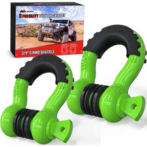 image:imageNilight 2 Pack 34 DRing Separate Shackle 45000 Lbs Break Strength  Includes 78 Lock Pin Isolators and Washers Off Road Recovery for Tow Strap Winch Truck Vehicle BlackGreen 34 2 Pack