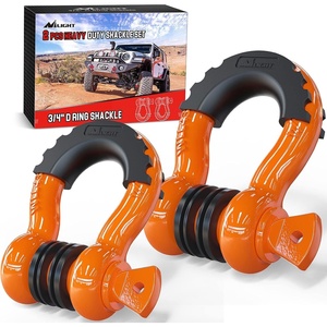 image:imageNilight 2 Pack 34 DRing Separate Shackle 45000 Lbs Break Strength  Includes 78 Lock Pin Isolators and Washers Off Road Recovery for Tow Strap Winch Truck Vehicle BlackOrange 34 2 Pack