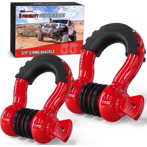 image:imageNilight 2 Pack 34 DRing Separate Shackle 45000 Lbs Break Strength  Includes 78 Lock Pin Isolators and Washers Off Road Recovery for Tow Strap Winch Truck Vehicle BlackRed 34 2 Pack