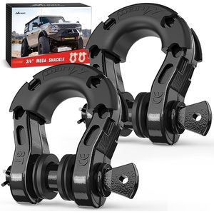 image:imageNilight 2 Pack 34 DRing Separate Shackle 45000 Lbs Break Strength  Includes 78 Lock Pin Isolators and Washers Off Road Recovery for Tow Strap Winch Truck Vehicle BlackBlack 34 31 Ton 2 Pack