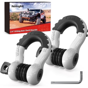 image:imageNilight 2 Pack 34 DRing Separate Shackle 45000 Lbs Break Strength  Includes 78 Lock Pin Isolators and Washers Off Road Recovery for Tow Strap Winch Truck Vehicle BlackWhite 34 wAntiTheft Shackle