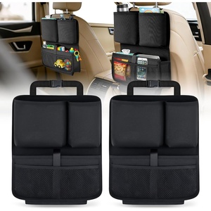 image:imageNilight Car Seat Back Organizer 2PCS Black PU Leather Universal  Cup Holder Tissue Box Removable Bucket Waterproof Multifunctional Storage Bag for Cars Vans SUVs MPVs Pickup TrucksBlack Oxford Fabric 2Pcs Middle Size