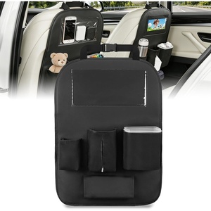 image:imageNilight Car Seat Back Organizer 2PCS Black PU Leather Universal  Cup Holder Tissue Box Removable Bucket Waterproof Multifunctional Storage Bag for Cars Vans SUVs MPVs Pickup TrucksBlack Leather wBucket1 Pc Long Size