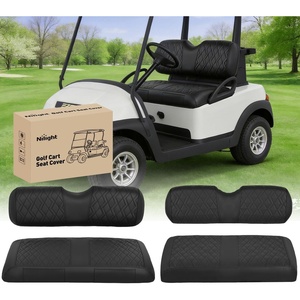 image:imageNilight Golf Cart Front Seat Cover 1PC Black Leather Club Car DS  Waterproof Leather No Staple Design All Season Protection Sun Scratch Resistant Cover Fits 19822000 Club Car DS19942013 EZGO TXTRXV Black FrontRear