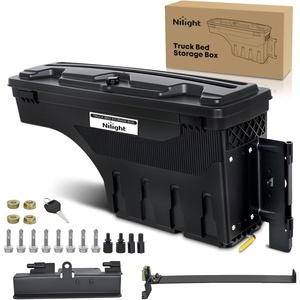 image:imageNilight Truck Bed Tool Box Left Drivers Side Truck Tool Box Fit for Ford F150 19992014 ABS Swing Case Truck Bed Storage Box with Lockable Lid Waterproof Wheel Well Toolbox BlackFor Silverado Sierra 20072018 Passenger Side