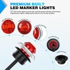 image:imageNilight 34 Round Marker Lights 10PCS White Side Bullet Clearance Light  304 Stainless Steel Bezel with IP68 Waterproof Hardwired Bright LEDs and 2 Wire Design for 12V Trailers Trucks Campers BoatsRed 10Pcs 304 Bezel