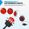 image:imageNilight 34 Round Marker Lights 10PCS White Side Bullet Clearance Light  304 Stainless Steel Bezel with IP68 Waterproof Hardwired Bright LEDs and 2 Wire Design for 12V Trailers Trucks Campers Boats10pcs 2Pin Red 304 Bezel