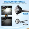 image:imageNilight 34 Round Marker Lights 10PCS White Side Bullet Clearance Light  304 Stainless Steel Bezel with IP68 Waterproof Hardwired Bright LEDs and 2 Wire Design for 12V Trailers Trucks Campers BoatsWhite 10Pcs