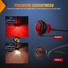 image:imageNilight 34 Round Marker Lights 10PCS White Side Bullet Clearance Light  304 Stainless Steel Bezel with IP68 Waterproof Hardwired Bright LEDs and 2 Wire Design for 12V Trailers Trucks Campers Boats10pcs 3Pin Red