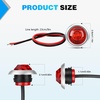 image:imageNilight 34 Round Marker Lights 10PCS White Side Bullet Clearance Light  304 Stainless Steel Bezel with IP68 Waterproof Hardwired Bright LEDs and 2 Wire Design for 12V Trailers Trucks Campers BoatsRed 10Pcs 304 Bezel